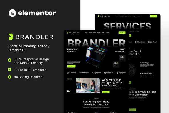 Brandler  – StartUp Branding Agency Elementor Template Kit