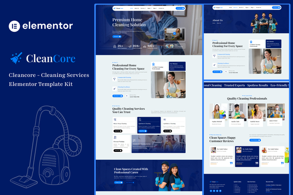 Cleancore  – Cleaning Services Elementor Template Kit