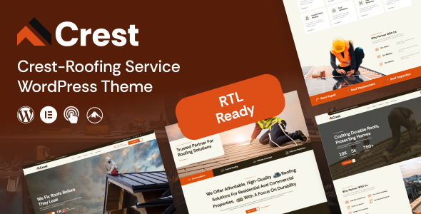 Crest 1.0.3 – Roofing Services WordPress Theme