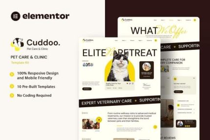 Cuddoo - Pet Care & Clinic Elementor Template Kit