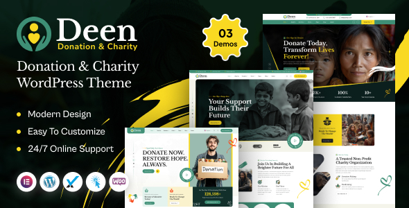 Deen 1.0.0 – Donation & Charity WordPress Theme