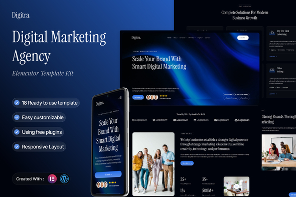 Digitra  – Digital Marketing Agency Elementor Template Kit