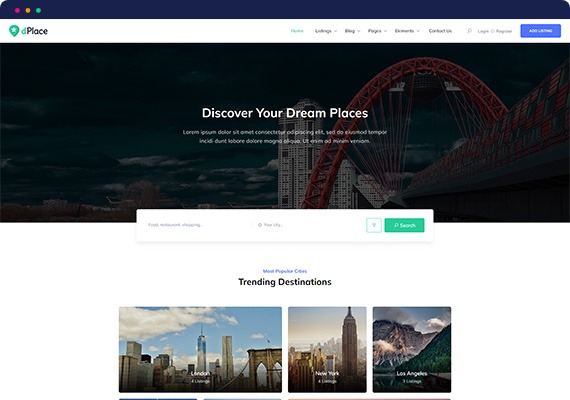 dPlace 2.0.24 – Tourism & Travel WordPress Directory Theme