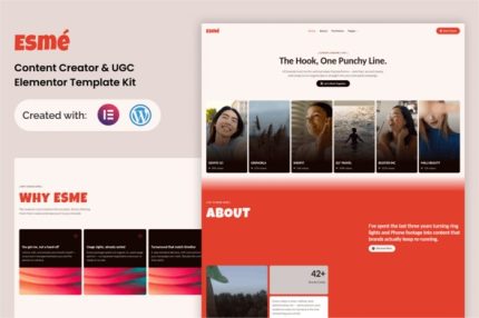 Esme - Content Creator & UGC Elementor Template Kit
