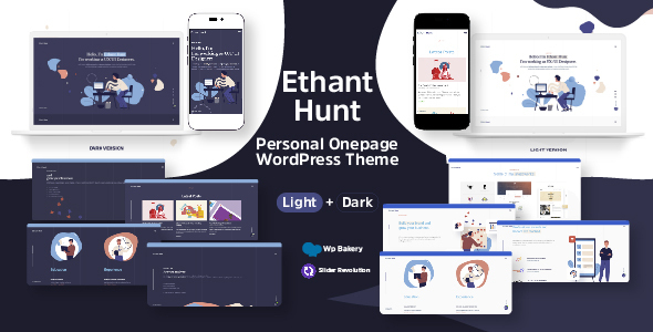 Ethant Hunt 1.2.0 – Personal Onepage WordPress Theme