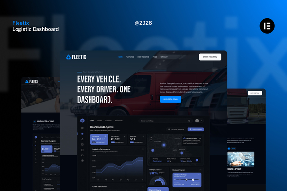 Fleetix  – Fleet & Vehicle Operations Management Website Elementor Kit