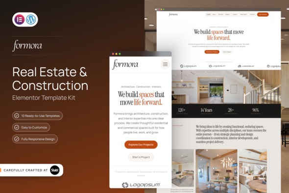 Formora  – Real Estate & Construction Elementor Template Kit