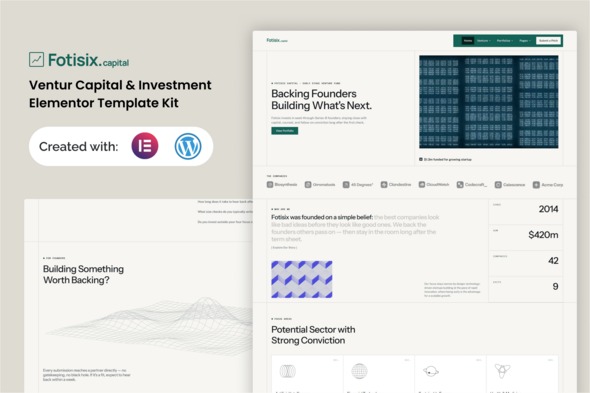 Fotisix - Venture Capital & Investment Elementor Template Kit
