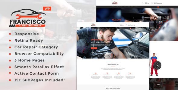 Francisco 2.5 – Auto Mechanic Repair WordPress Theme