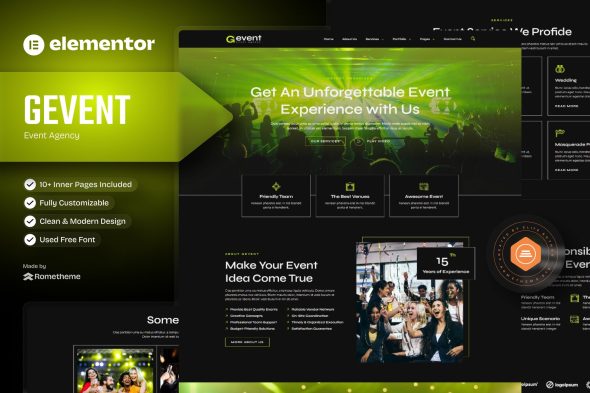 Gevent - Event Agency Elementor Template Kit
