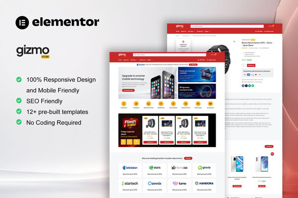 GizmoStore  – WooCommerce Electronic Store Elementor Template Kit