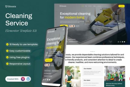 Glossia - Cleaning Service Elementor Template Kit