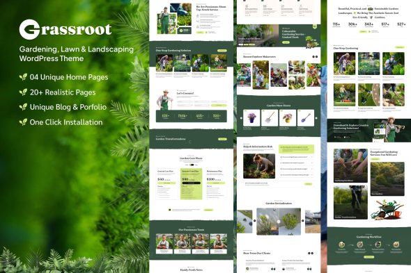 GrassRoot 1.0.5 – Landscape Gardening WordPress Theme