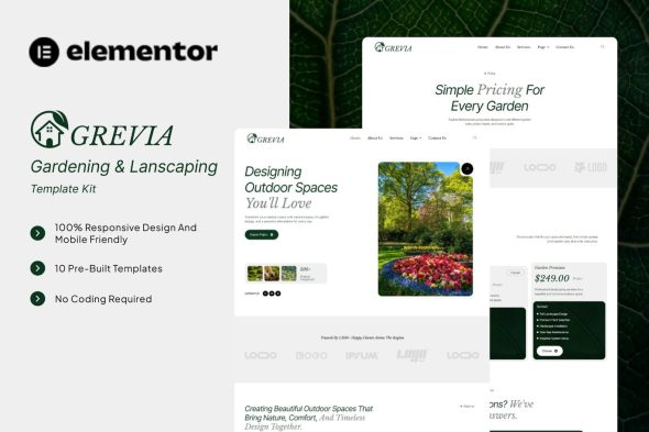 Grevia  – Gardening & Landscaping Elementor Template Kit