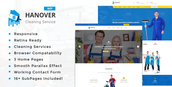 Hanover 2.4 – Cleaning Business Company WordPress Theme