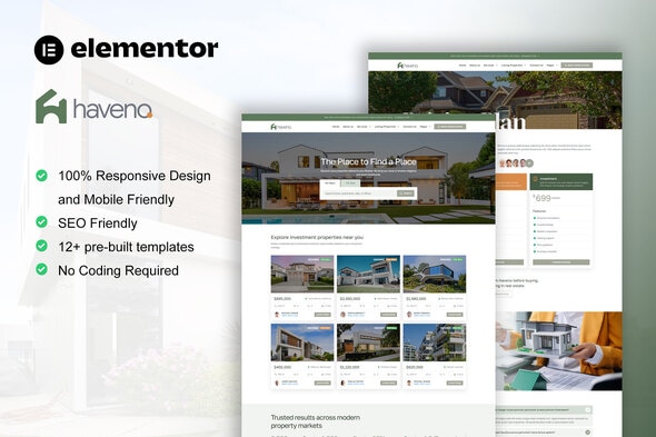 Haveno  – Real Estate & Property Elementor Template Kit