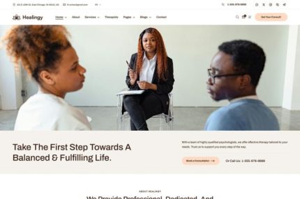Healingy - Therapy & Counseling Psychologist Wordpress Theme