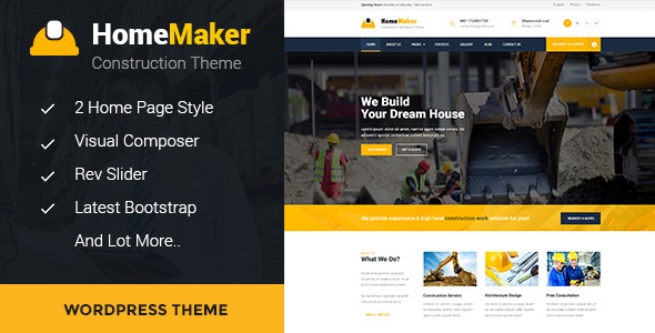 HomeMaker 2.1 – Construction & Builder WordPress Theme