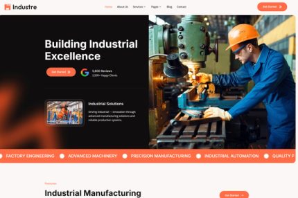 Indox - Industry Factory & Manufacturing Elementor Template Kit