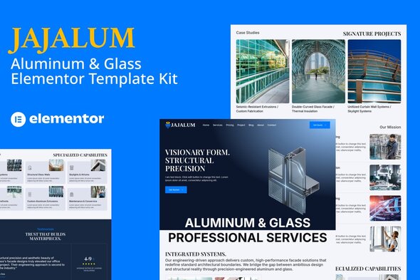 Jajalum  – Aluminum and Glass Elementor Pro Template Kit