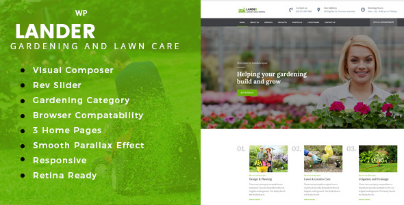 Lander 2.1 – Landscaping WordPress Theme