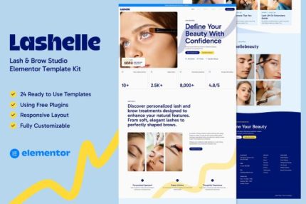 Lashelle - Lash & Brow Studio Elementor Template Kit