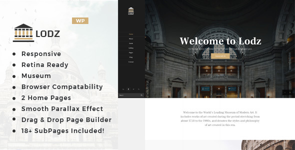 Lodz 2.0 – Museum & Exhibition WordPress Theme