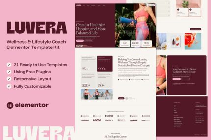 Luvera - Wellness & Lifestyle Coach Elementor Template Kit