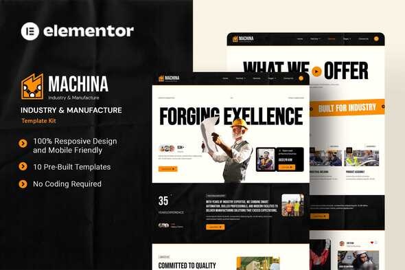 Machina  – Industry & Manufacture Elementor Template Kit