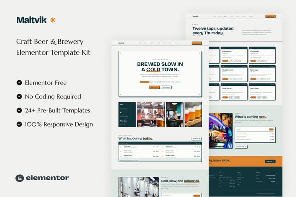 Maltvik  – Craft Beer & Brewery Elementor Template Kit