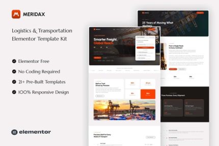Meridax - Logistics & Transportation Elementor Template Kit