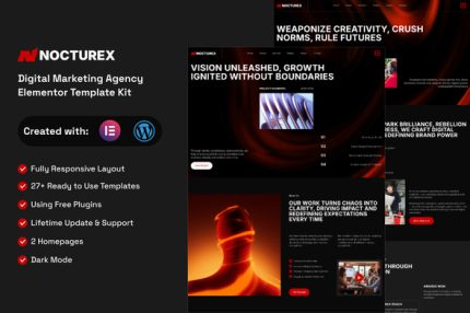 Nocturex - Digital Marketing Agency Elementor Template Kit