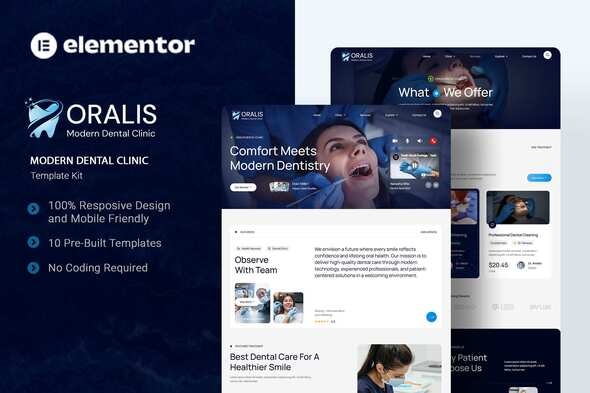 Oralis  – Modern Dental Clinic Elementor Template Kit