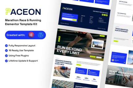 Paceon - Marathon Race & Running Elementor Template Kit
