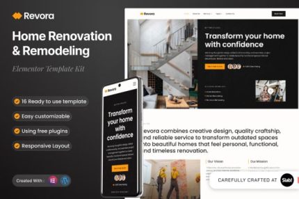 Revora - Home Renovation & Remodeling Elementor Template Kit