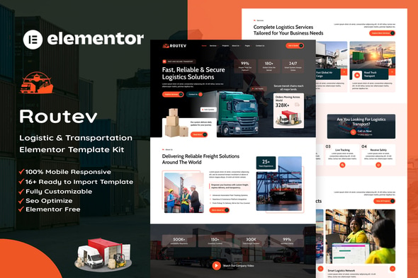 Routev  – Logistics & Transportation Elementor Template Kit