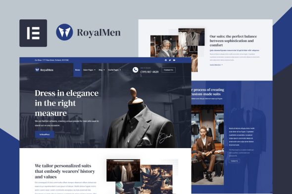 RoyalMen  – Tailored Suits Elementor Pro Template Kit