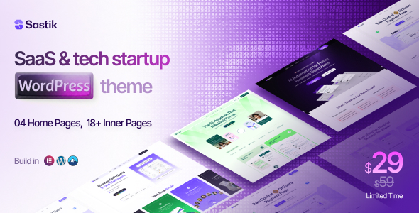 Sastik 1.0.0 – SaaS & Tech Startup WordPress Theme