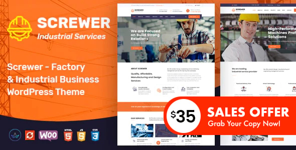 Screwer 2.4 – Factory and Industrial WordPress Theme