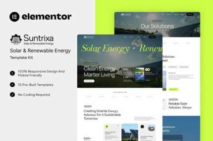 Suntrixa - Solar & Renewable Energy Elementor Template Kit