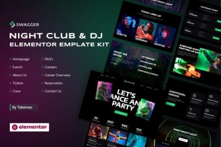 Swagger - Night Club & DJ Elementor Template Kit