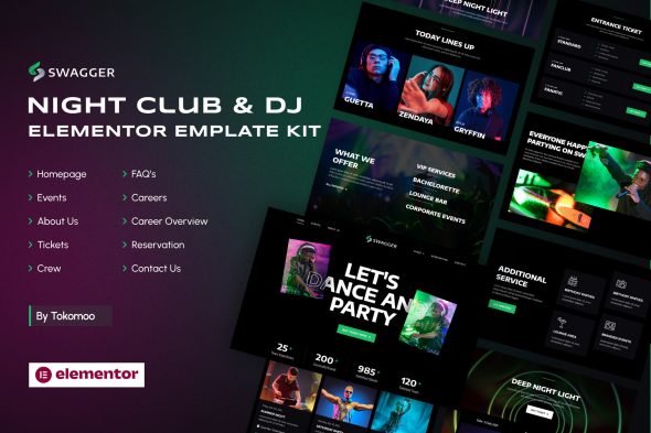 Swagger - Night Club & DJ Elementor Template Kit
