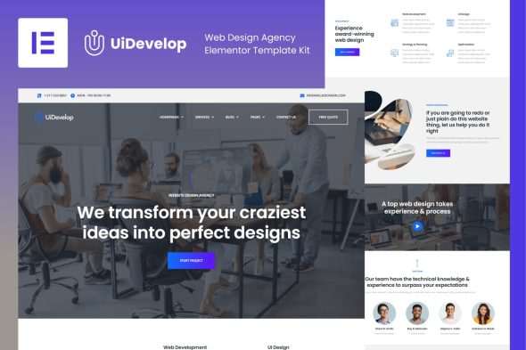 UIDelop  – Web Design Agency Elementor Template Kit