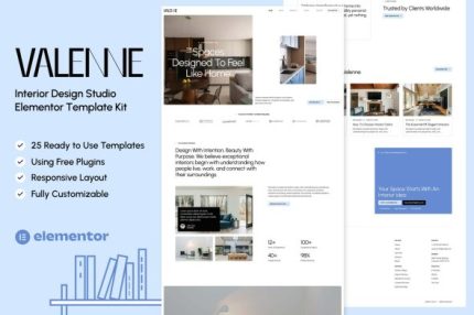 Valenne - Interior Design Studio Elementor Template Kit