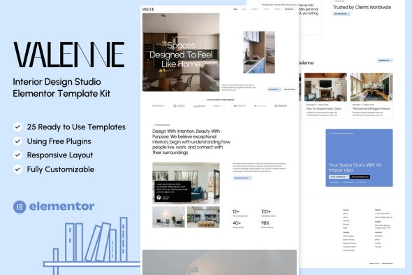 Valenne  – Interior Design Studio Elementor Template Kit