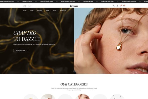Vemus 1.0.3 – Jewelry Store WooCommerce WordPress Theme