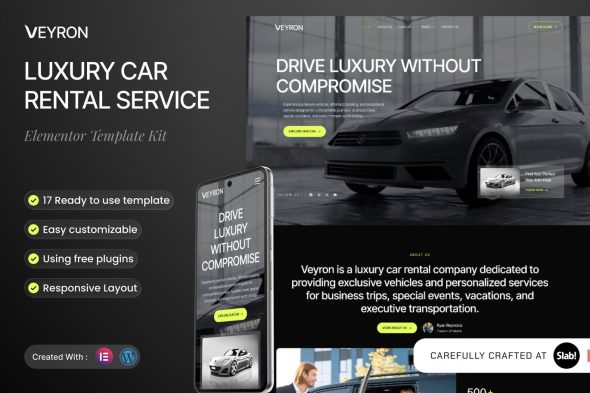 Veyron  – Luxury Car Rental Service Elementor Template Kit