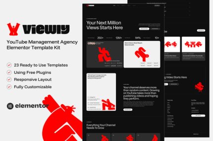 Viewly - YouTube Management Agency Elementor Template Kit