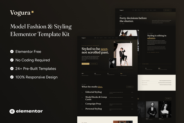 Vogura  – Model Fashion & Styling Elementor Template Kit