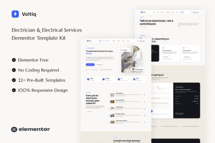 Voltiq - Electrician & Electrical Services Elementor Template Kit